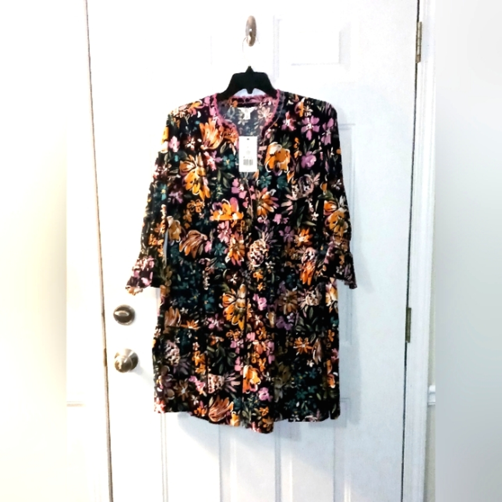 Crown IVY NWT Womens Floral Long Sleeve Dress Size XL